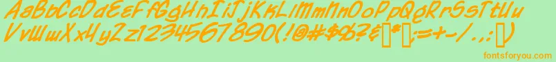 Coahb Font – Orange Fonts on Green Background