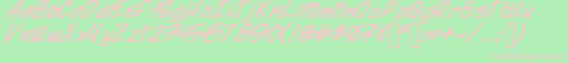 Coahb Font – Pink Fonts on Green Background