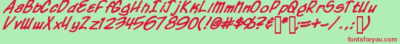 Coahb Font – Red Fonts on Green Background