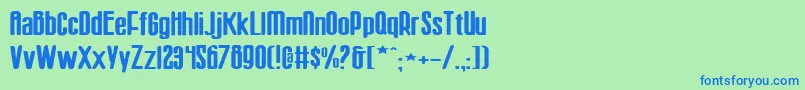 フォントSisterEuropeWide – 青い文字は緑の背景です。