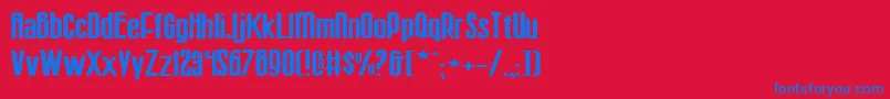 SisterEuropeWide-fontti – siniset fontit punaisella taustalla