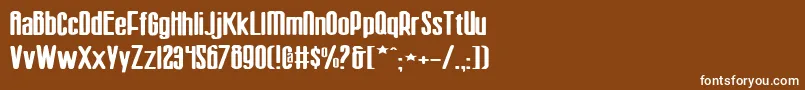 SisterEuropeWide-fontti – valkoiset fontit ruskealla taustalla