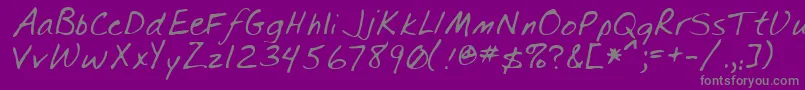 SpearRegular-Schriftart – Graue Schriften auf violettem Hintergrund