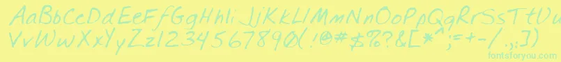 SpearRegular Font – Green Fonts on Yellow Background