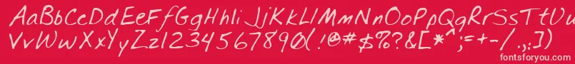SpearRegular Font – Pink Fonts on Red Background