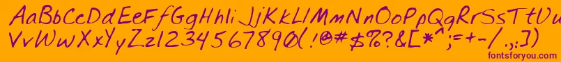 SpearRegular Font – Purple Fonts on Orange Background