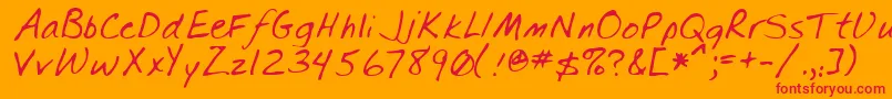 SpearRegular Font – Red Fonts on Orange Background