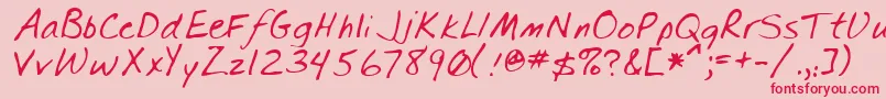 SpearRegular-Schriftart – Rote Schriften auf rosa Hintergrund