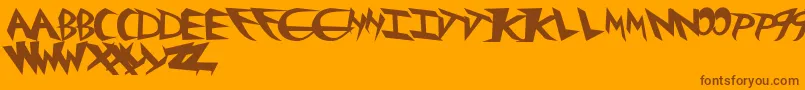 Rockster Font – Brown Fonts on Orange Background