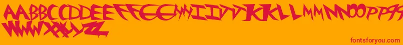 フォントRockster – オレンジの背景に赤い文字