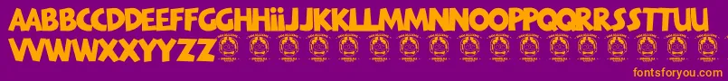 GloryUnited-fontti – oranssit fontit violetilla taustalla