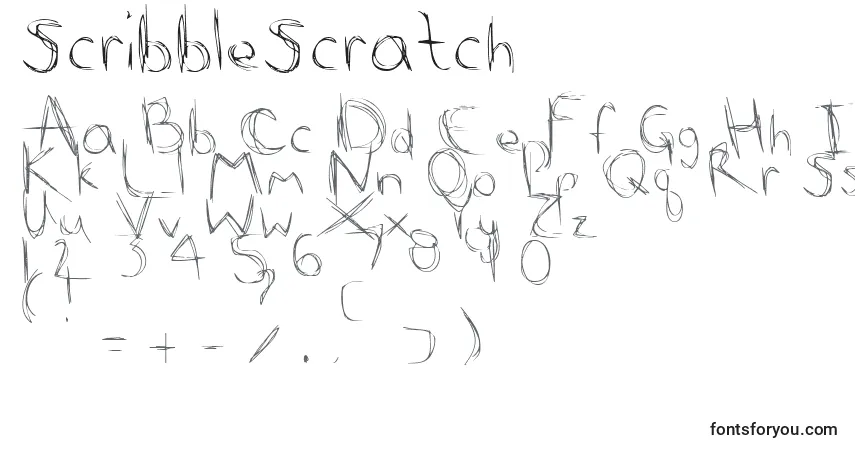 Schriftart ScribbleScratch – Alphabet, Zahlen, spezielle Symbole