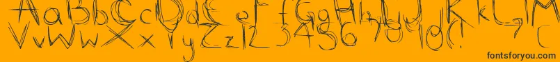 ScribbleScratch Font – Black Fonts on Orange Background