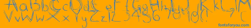 ScribbleScratch Font – Blue Fonts on Orange Background