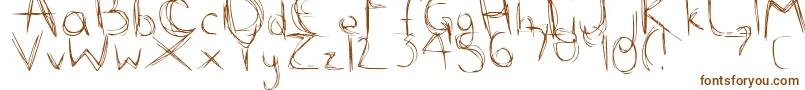 ScribbleScratch-Schriftart – Braune Schriften auf weißem Hintergrund