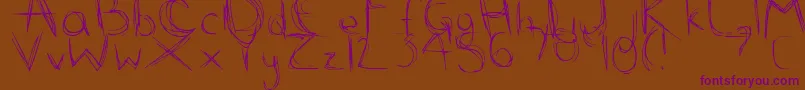 Шрифт ScribbleScratch – фиолетовые шрифты на коричневом фоне