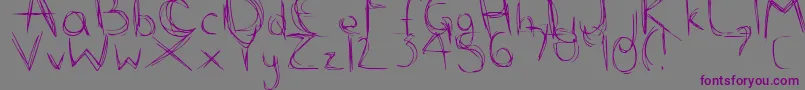 フォントScribbleScratch – 紫色のフォント、灰色の背景