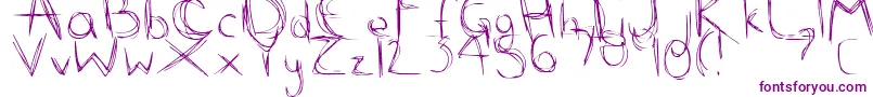 フォントScribbleScratch – 紫色のフォント