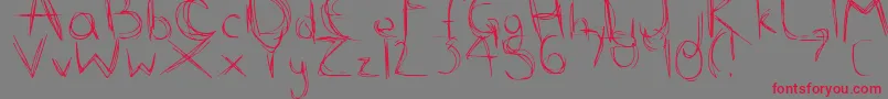 Czcionka ScribbleScratch – czerwone czcionki na szarym tle