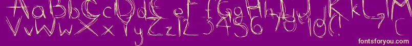 More about ScribbleScratch Font ScribbleScratch Font – Yellow Fonts on Purple Background