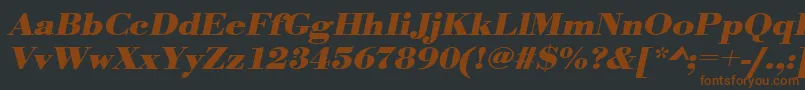 UrwbodonitextwidBoldOblique-Schriftart – Braune Schriften auf schwarzem Hintergrund