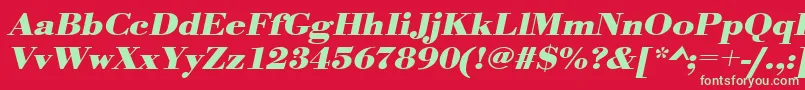 Шрифт UrwbodonitextwidBoldOblique – зелёные шрифты на красном фоне