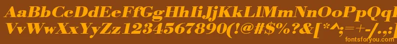 UrwbodonitextwidBoldOblique Font – Orange Fonts on Brown Background