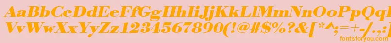 UrwbodonitextwidBoldOblique Font – Orange Fonts on Pink Background