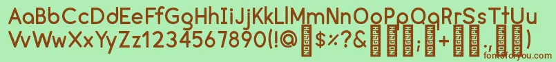 Шрифт CreamDemo – коричневые шрифты на зелёном фоне