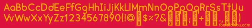 CreamDemo Font – Orange Fonts on Red Background
