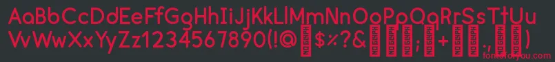フォントCreamDemo – 黒い背景に赤い文字