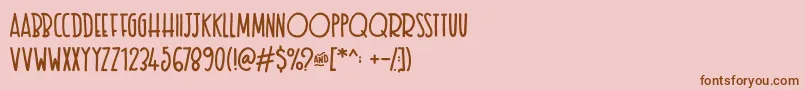 フォントTexastoast – ピンクの背景に茶色のフォント