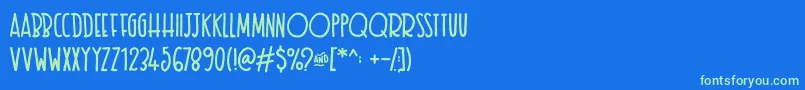 フォントTexastoast – 青い背景に緑のフォント