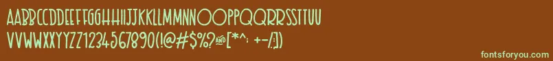 Шрифт Texastoast – зелёные шрифты на коричневом фоне