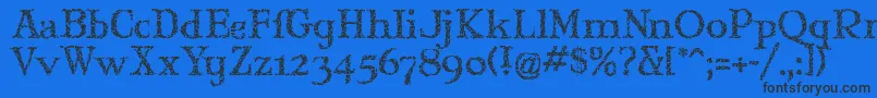 Czcionka MaryJaneGilardino – czarne czcionki na niebieskim tle