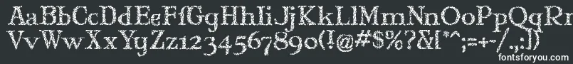 Шрифт MaryJaneGilardino – белые шрифты на чёрном фоне