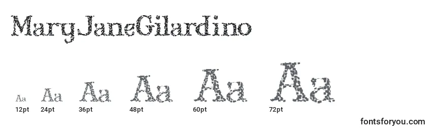 Размеры шрифта MaryJaneGilardino