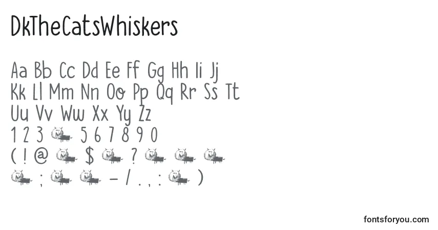 Schriftart DkTheCatsWhiskers – Alphabet, Zahlen, spezielle Symbole