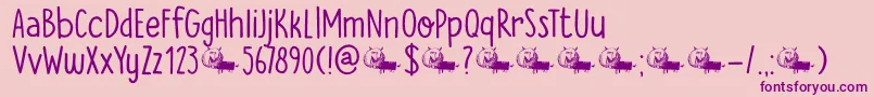 DkTheCatsWhiskers Font – Purple Fonts on Pink Background