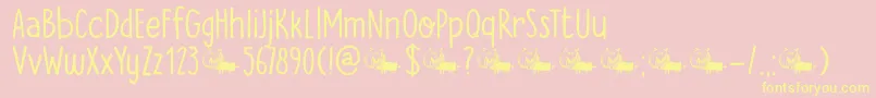 DkTheCatsWhiskers Font – Yellow Fonts on Pink Background