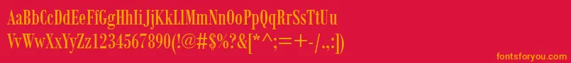 フォントBodoniMtCondensed – 赤い背景にオレンジの文字