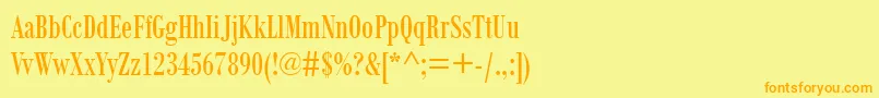 BodoniMtCondensed Font – Orange Fonts on Yellow Background