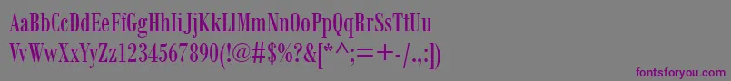 BodoniMtCondensed Font – Purple Fonts on Gray Background