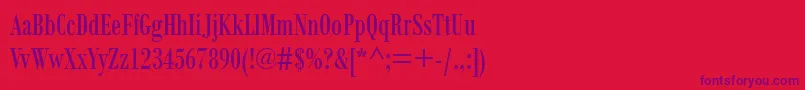 BodoniMtCondensed Font – Purple Fonts on Red Background