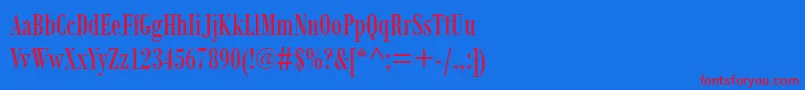 BodoniMtCondensed Font – Red Fonts on Blue Background
