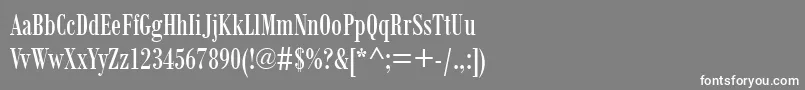 フォントBodoniMtCondensed – 灰色の背景に白い文字