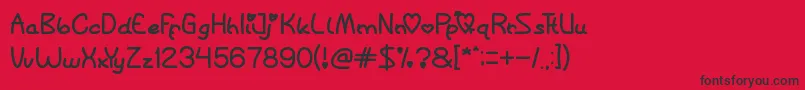 QueenOfLove Font – Black Fonts on Red Background
