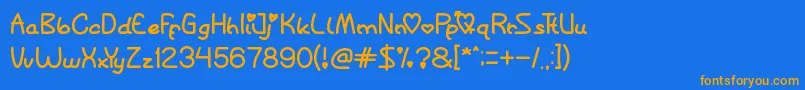 Más sobre la fuente QueenOfLove fuente QueenOfLove – Fuentes Naranjas Sobre Fondo Azul