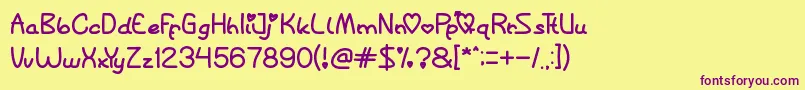 More about QueenOfLove Font QueenOfLove Font – Purple Fonts on Yellow Background