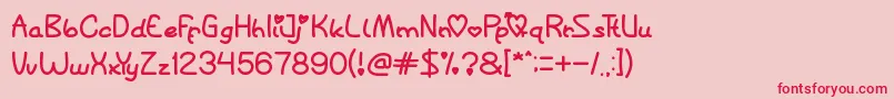 QueenOfLove Font – Red Fonts on Pink Background